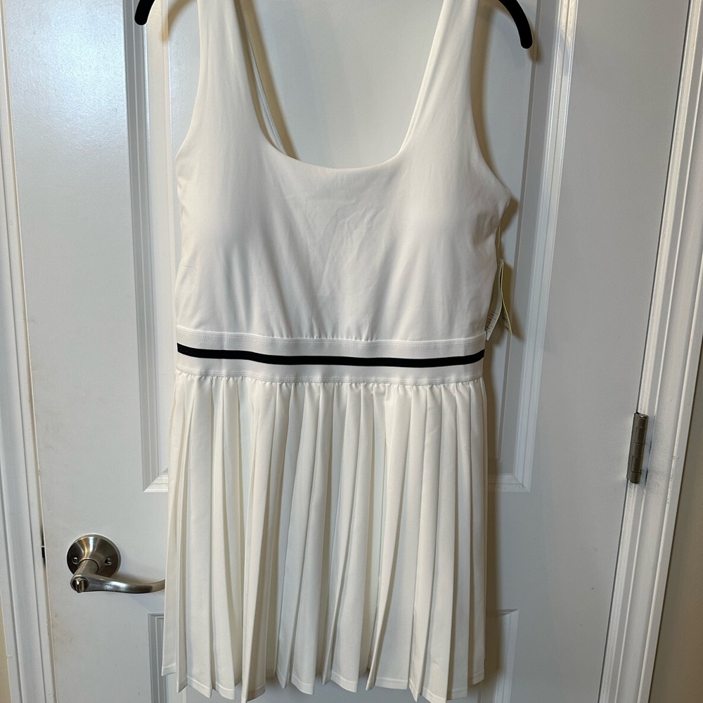White pleated pickleball tennis dress All In Motion Target size L NWT
